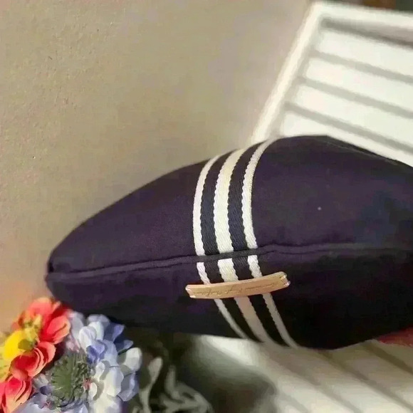 American Eagle Outfitters Cloth Boho Handbag Navy Blue White Stripes-EUC - Picture 5 of 7